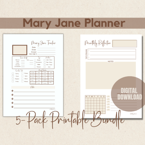 Cannabis Mary Jane Strain Tracker and Planner