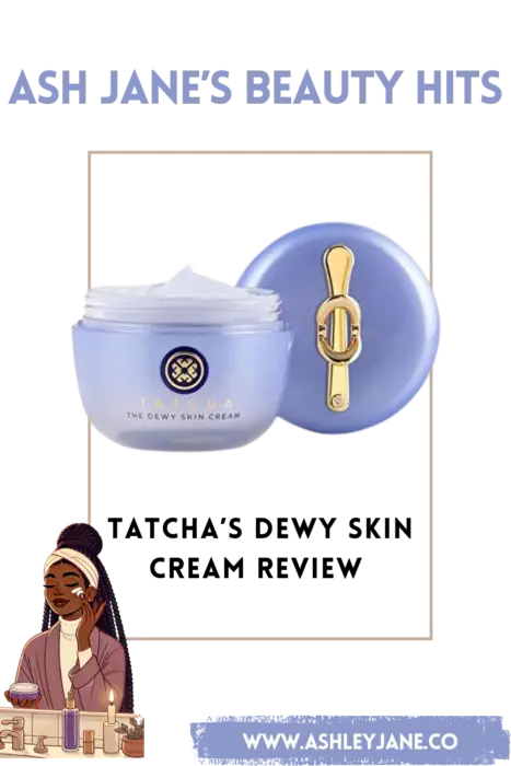 A jar of Tatcha Dewy Skin Cream, known for its rich, hydrating formula that provides lasting moisture and a dewy glow.
